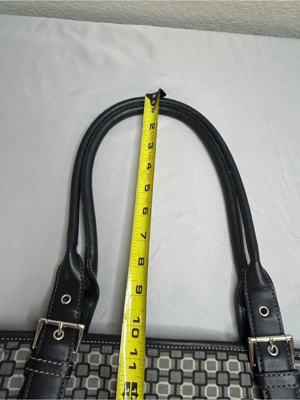 Nine West Black & Gray Geometric Laptop Tote Red inside